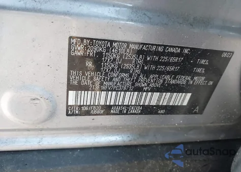 2023 Toyota Rav4 Le z USA, uszkodzony, nr VIN 2T3F1RFV7PC378712